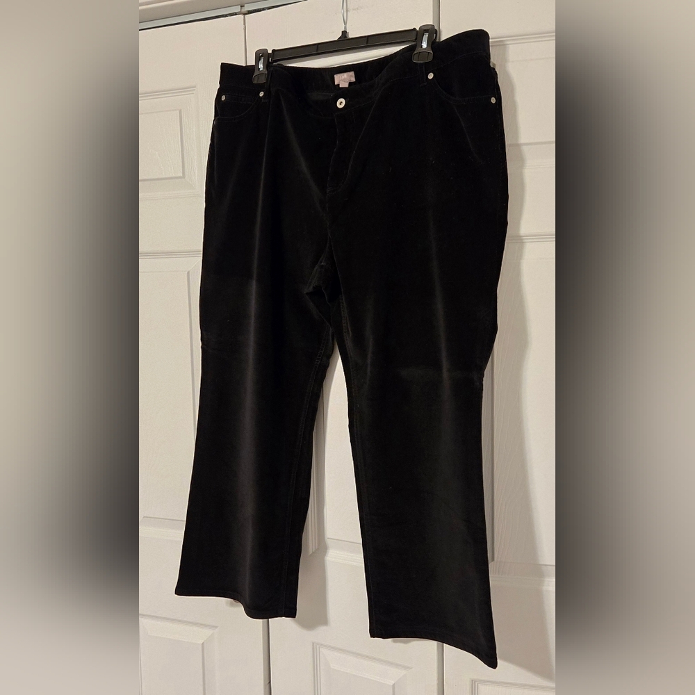 J. Jill Black Corduroy Stretch Boot Cut Pants, Size 22